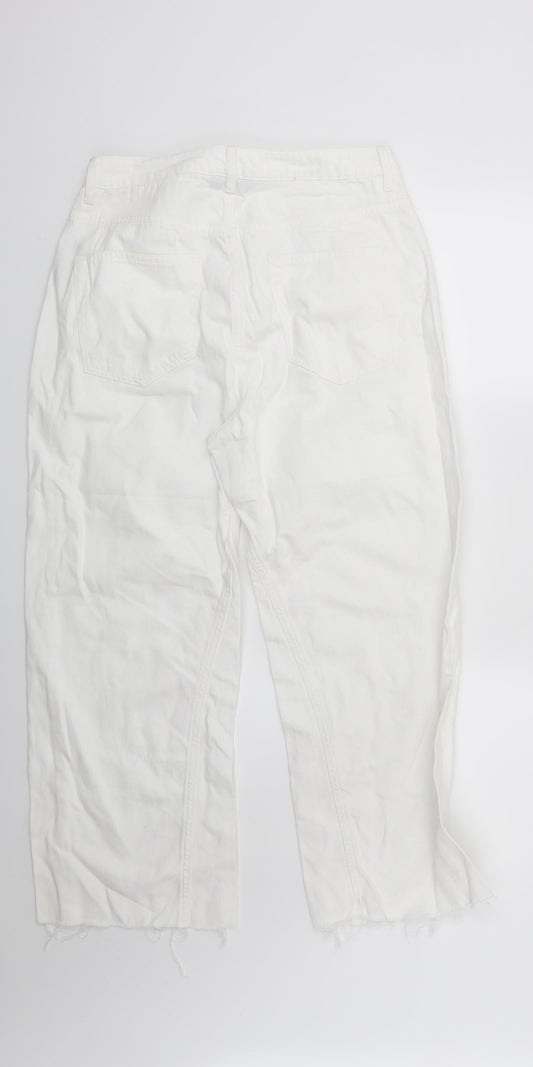 Very Womens White Denim Straight Jeans Size 12 L22 in