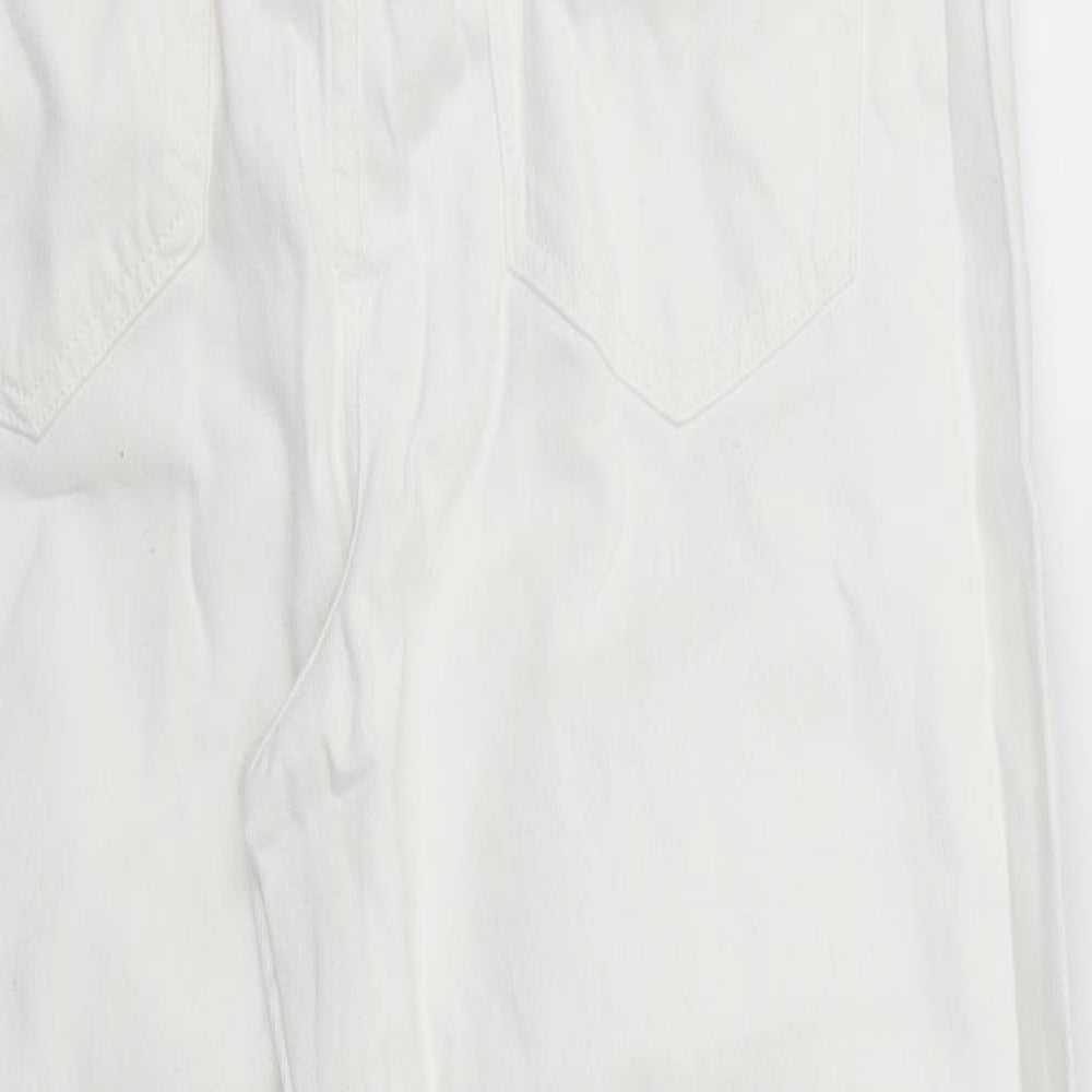 Very Womens White Denim Straight Jeans Size 12 L22 in