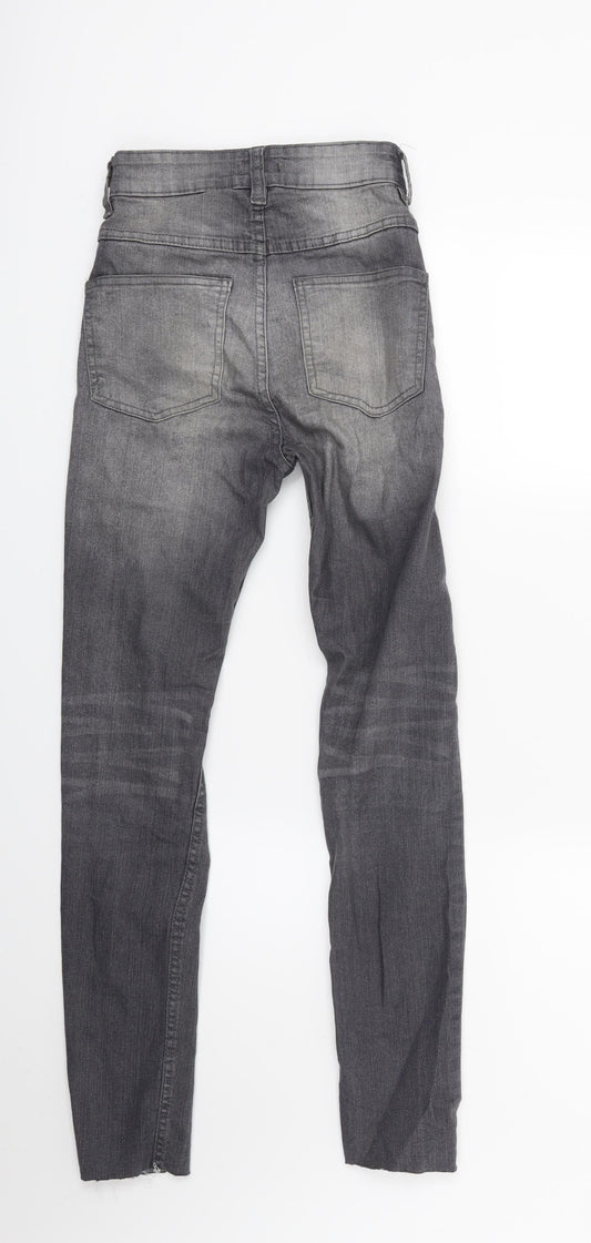 PRETTYLITTLETHING Womens Grey Denim Skinny Jeans Size 6 L25 in