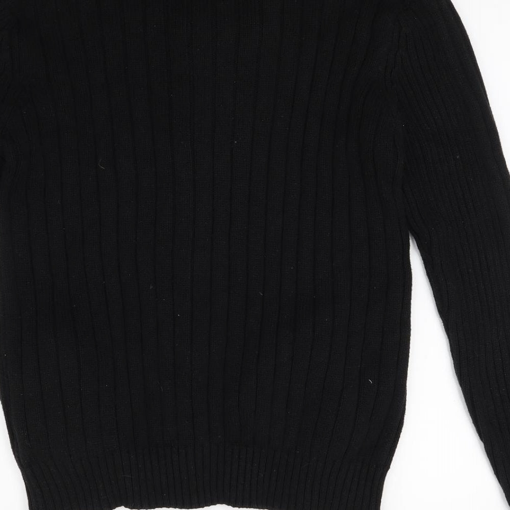 Ceader wood state Mens Black Knit Full Zip Jumper Size M