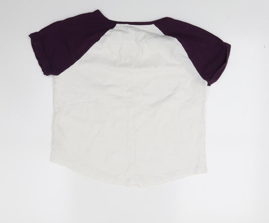 Jack Wills Womens White Jersey Basic T-Shirt Size 8