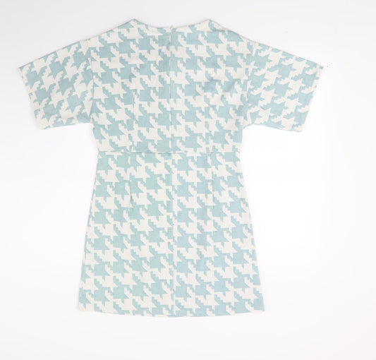 Missguided Womens Green Check A-Line Size 12