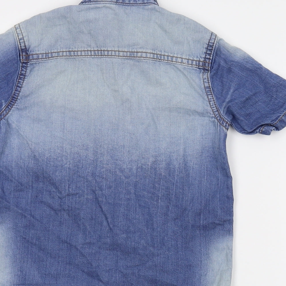George Boys Blue Denim Basic Button-Up Size 3-4 Years