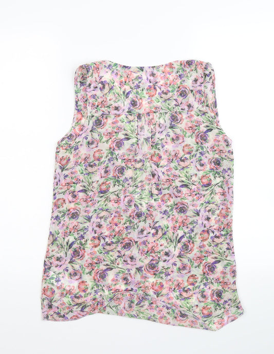 New Look Womens Purple Floral A-Line Size 8