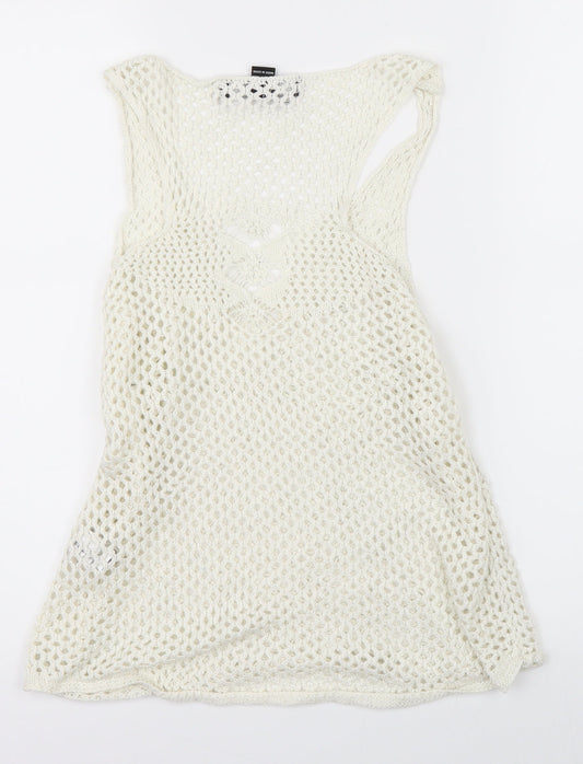 FOREVER 21 Womens Beige Knit Basic Blouse Size S