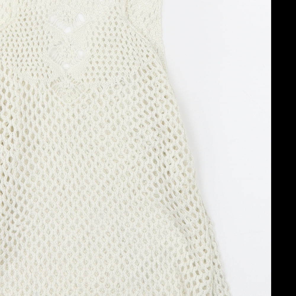 FOREVER 21 Womens Beige Knit Basic Blouse Size S