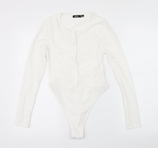 Womens UK Size 8 Misspap One-Piece White Bodysuit