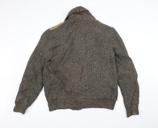 TU Womens Brown  Knit Jacket Coat Size M