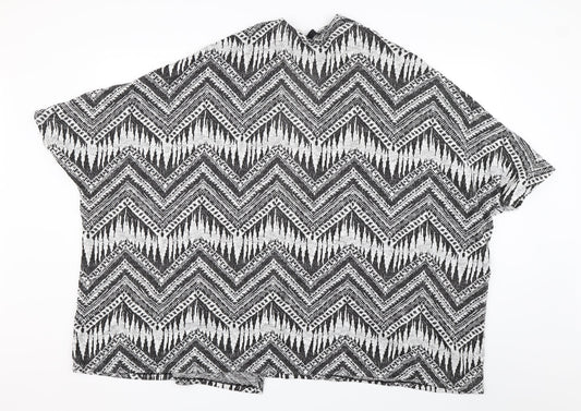 Divided Womens Black Geometric Wrap Jumper Size M