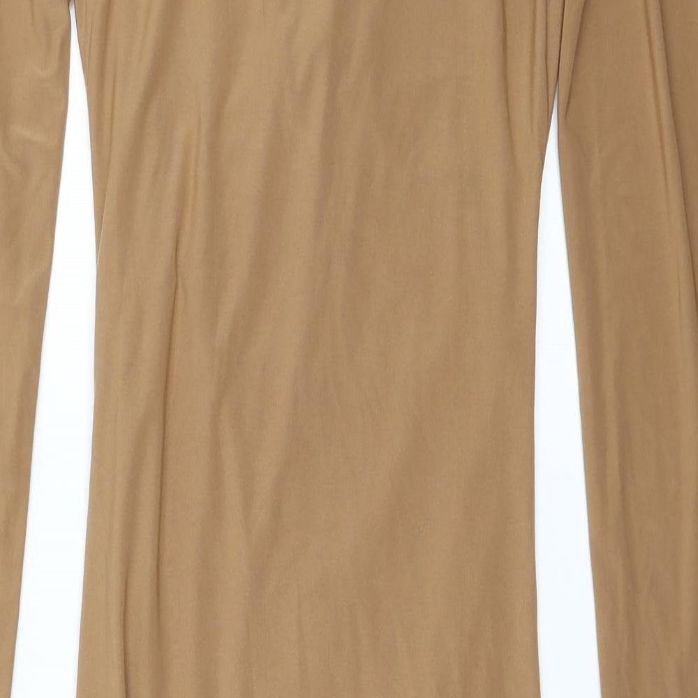 PRETTYLITTLETHING Womens Brown A-Line Size 8