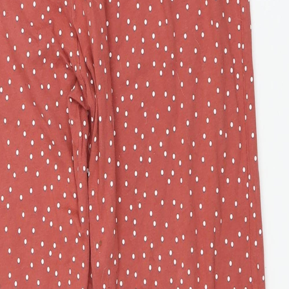 Womens UK Size S NEXT Regular Fit Red Trousers