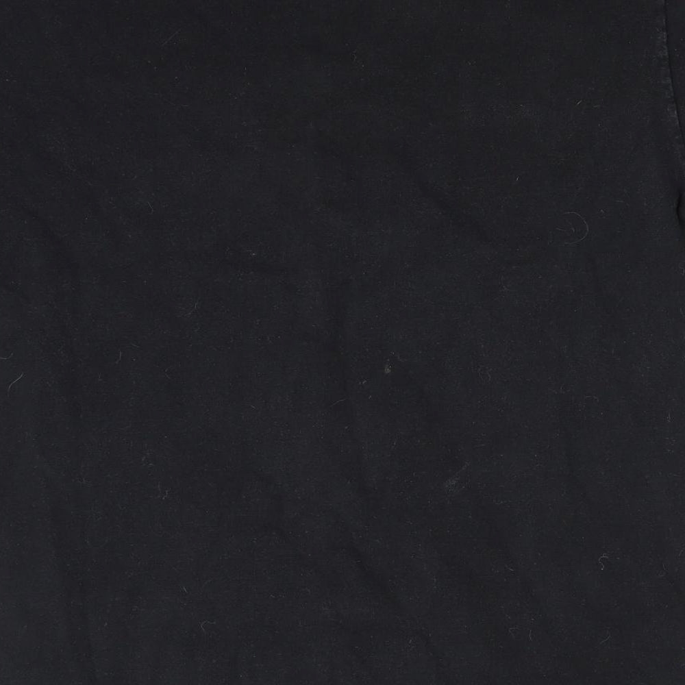 Womens UK Size M Fruit of the Loom Black Basic T-Shirt