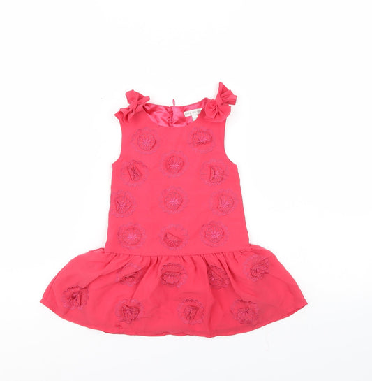 Little rocha Girls Red Floral A-Line Size 12-18 Months