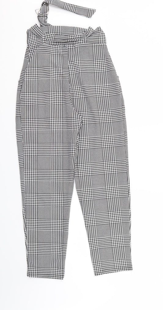 I SAW IT FIRST Womens Black Herringbone Trousers Size 10 L27 in