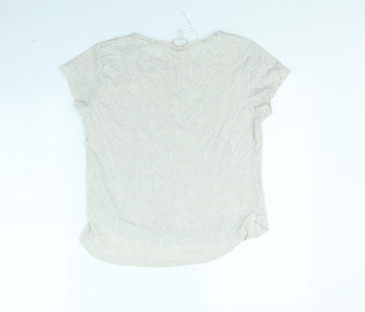 Womens UK Size S H&M Beige Basic T-Shirt