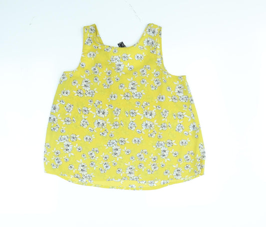 Atmosphere Womens Yellow Floral Basic Tank Size 12