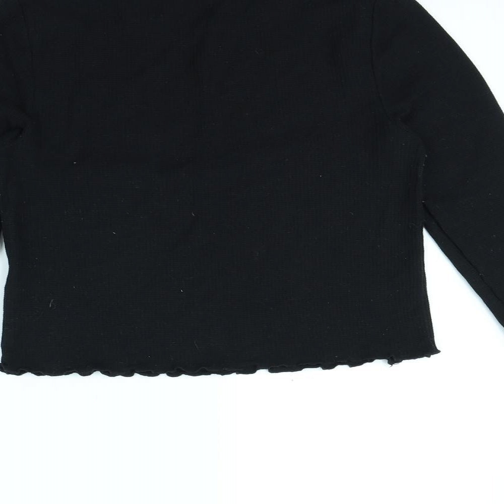 Womens UK Size 8 Topshop Black Basic T-Shirt