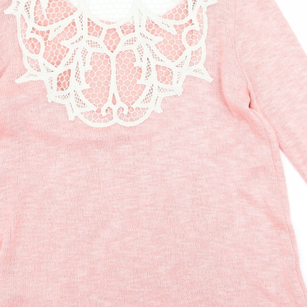 New Look Womens Pink Jumper Dress Size 10 - v