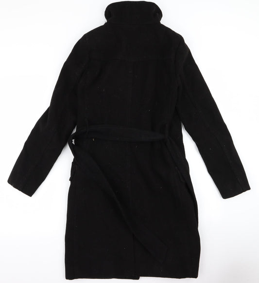 Womens UK Size 2 H&M Black Overcoat