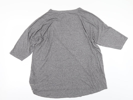 Womens UK Size L Papaya Grey Basic T-Shirt