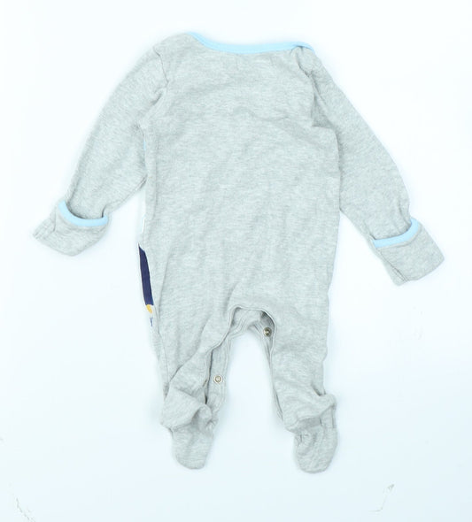 Baby M&Co Boys Grey Babygrow One-Piece Size 0-3 Months - Penguin