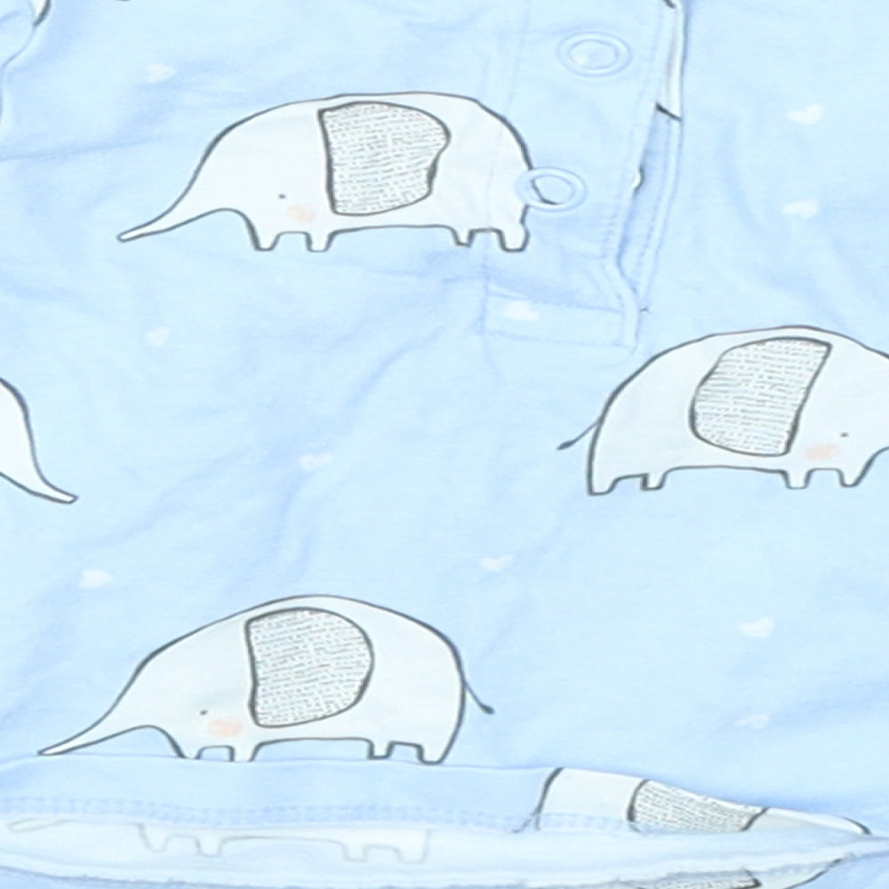 TU Girls Blue Basic T-Shirt Size 0-3 Months - Elephant print