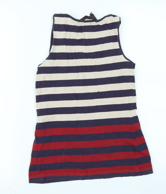 Great Plains Womens Blue Striped Basic Tank Size XS