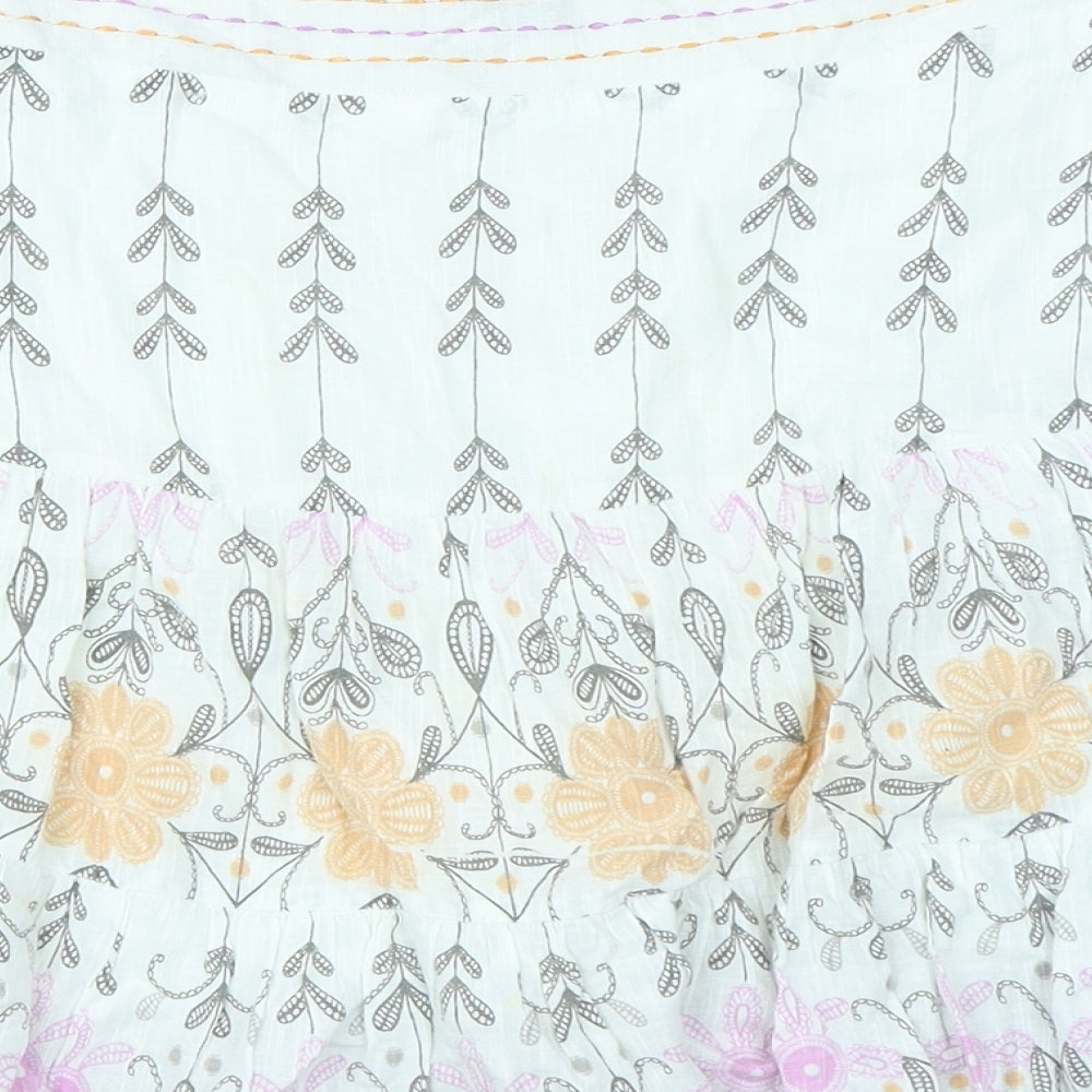 NEXT Womens White Paisley A-Line Skirt Size 8