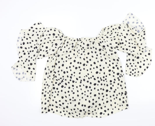 Womens UK Size L Preworn Beige Basic Blouse