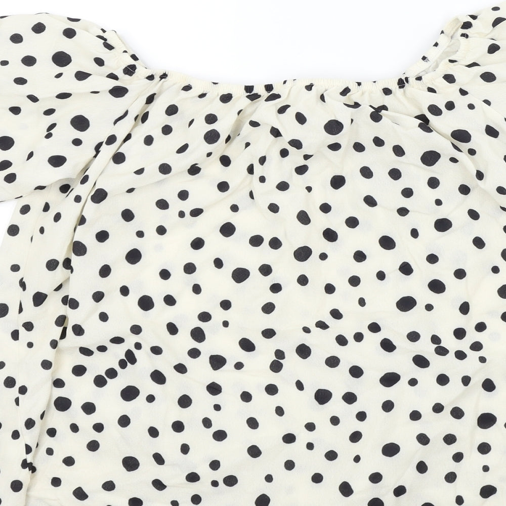 Womens UK Size L Preworn Beige Basic Blouse