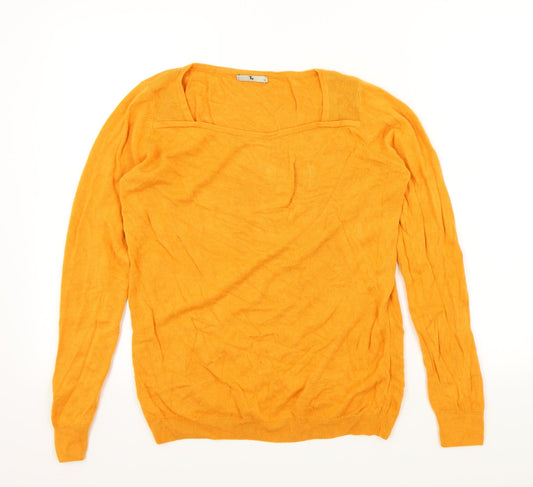 TU Womens Orange Pullover Jumper Size 12