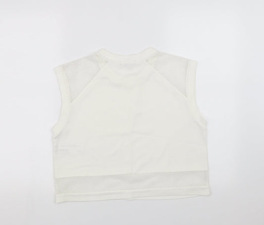 FOREVER 21 Womens White Cropped T-Shirt Size M