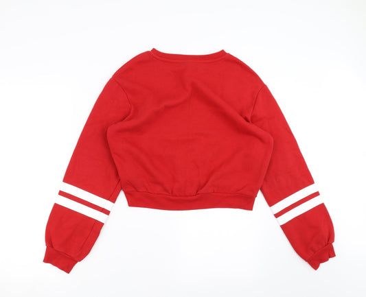 Womens UK Size S Divided by H&M Red Pullover Sweatshirt
