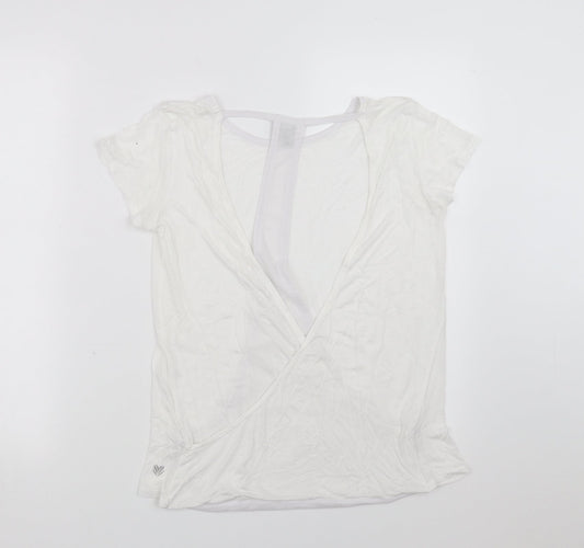 FOREVER 21 Womens White Basic T-Shirt Size M - open back