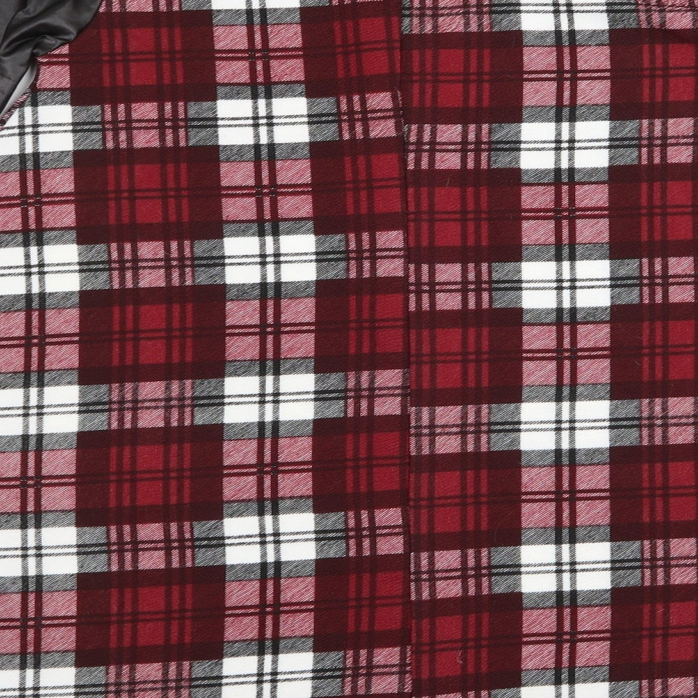 QED London Womens Red Check T-Shirt Dress Size M