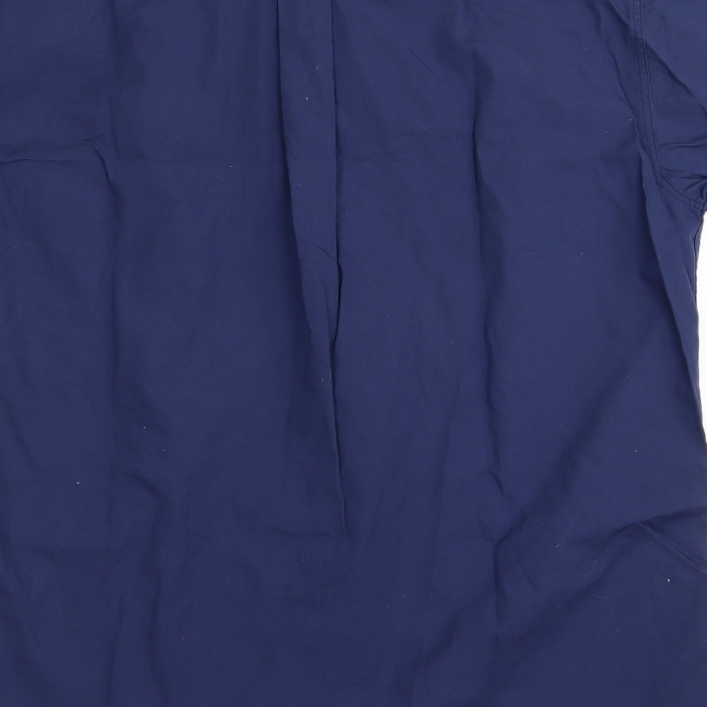 Mens UK Size S Debenhams Blue Button-Up Short Sleeve Casual Shirt