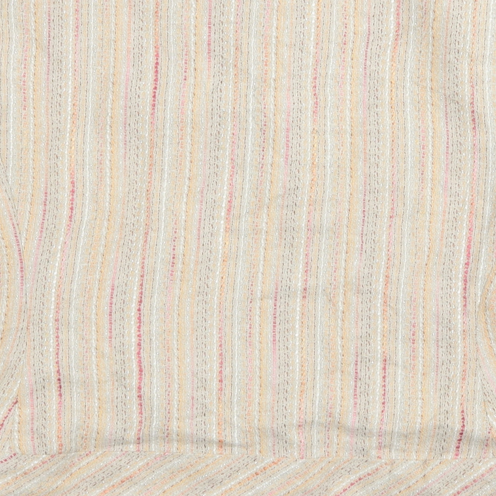 M&S Womens Beige Striped Jacket Blazer Size 14