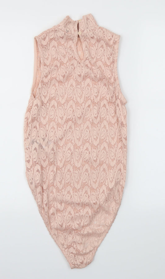 New Look Womens Pink   Bodysuit One-Piece Size 10