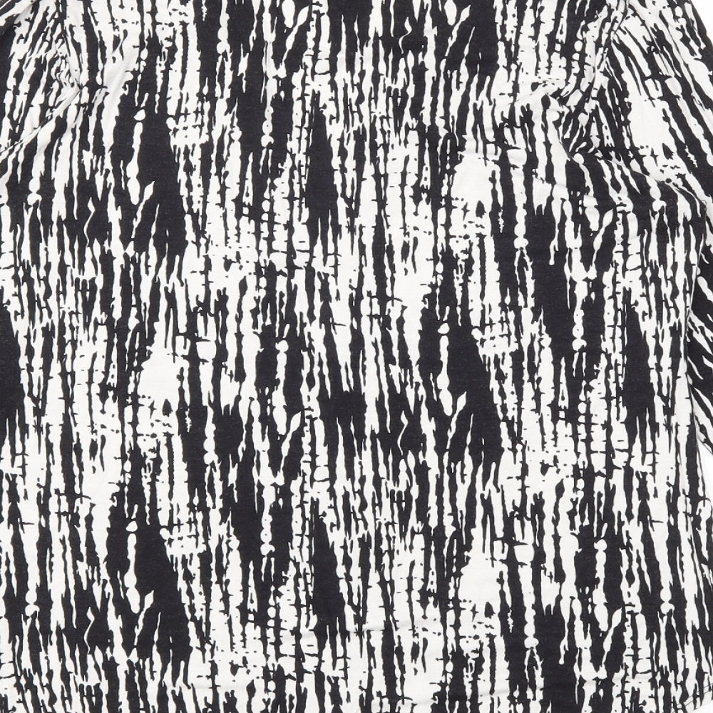 Papaya Womens Black Animal Print Basic T-Shirt Size 14