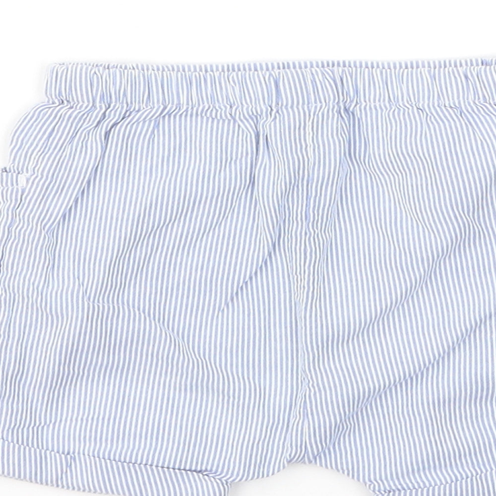 TU Boys Blue Striped Capri Trousers Size 3-6 Months