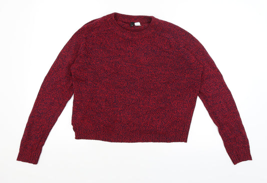 Divided Womens Red Pullover Jumper Size S