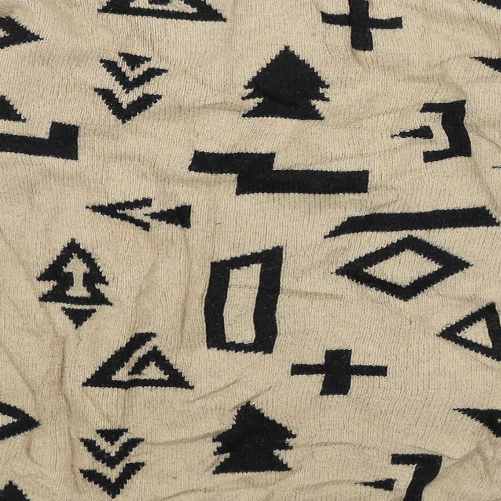FOREVER 21 Womens Beige Pullover Jumper Size M - Symbols