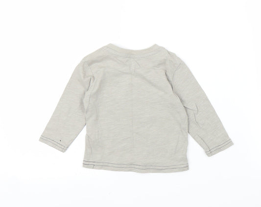 Primark Boys Grey Basic T-Shirt Size 6-9 Months - Dinosaur