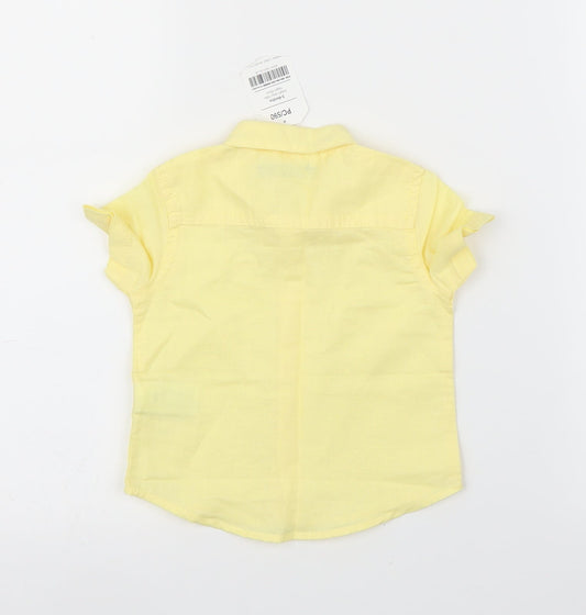 NEXT Baby Yellow Basic Button-Up Size 3-6 Months