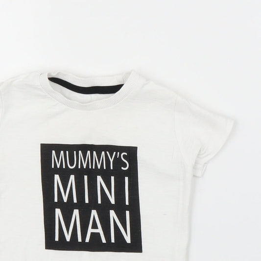 Matalan Boys White Basic T-Shirt Size 9-12 Months