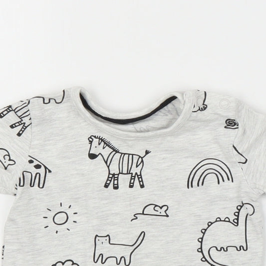 George Boys Grey Basic T-Shirt Size 0-3 Months