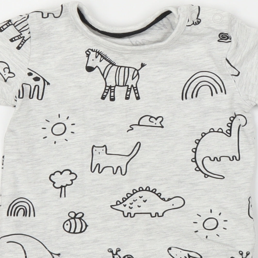 George Boys Grey Basic T-Shirt Size 0-3 Months