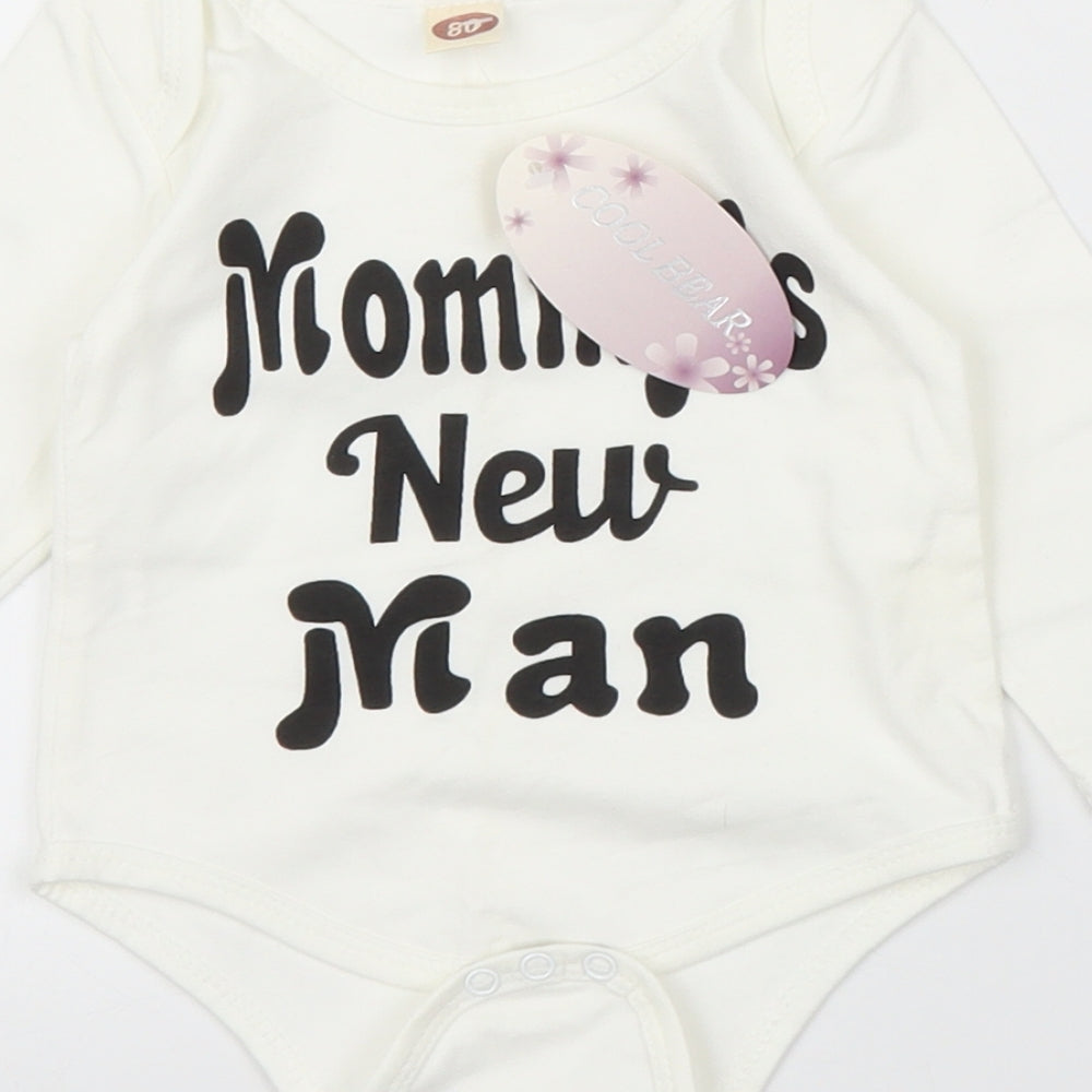 Cool Bear Boys White Babygrow One-Piece Size 9-12 Months