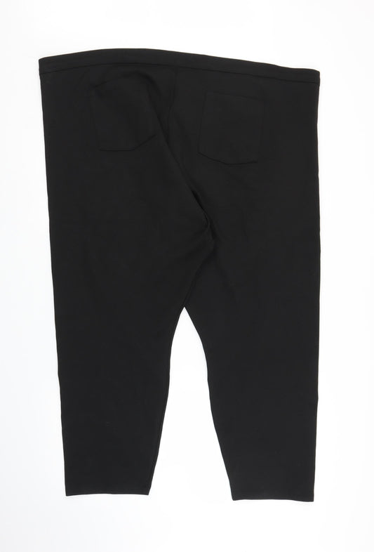 Womens UK Size 26 ASOS Regular Fit Capri Black Trousers