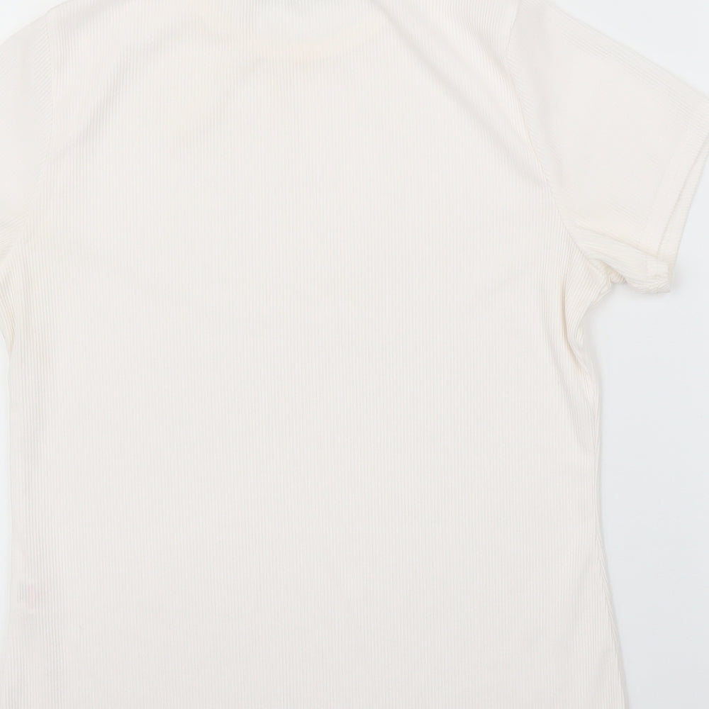 Boohoo Womens White Basic T-Shirt Size 14